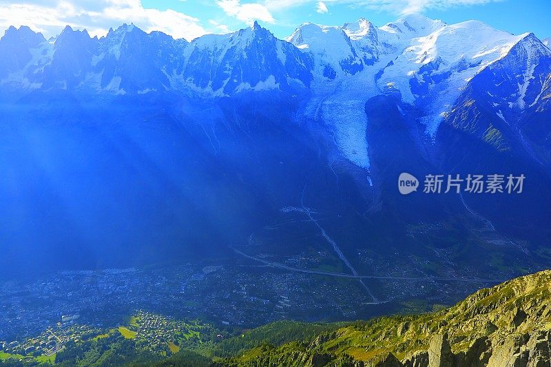 勃朗峰，Aiguille du Midi和Brevent的Chamonix